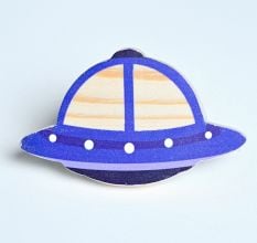Handmade Pine Wood Spaceship Knob for Kids Furniture